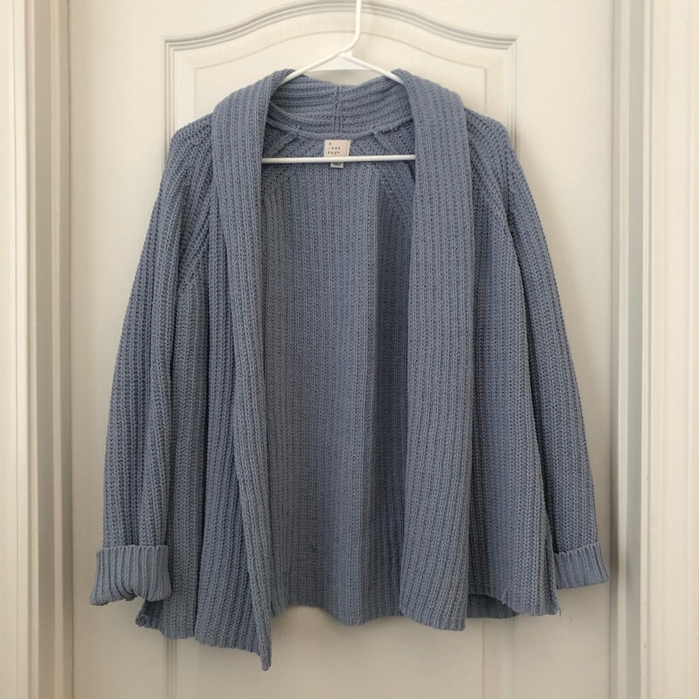 Blue knit cardigan